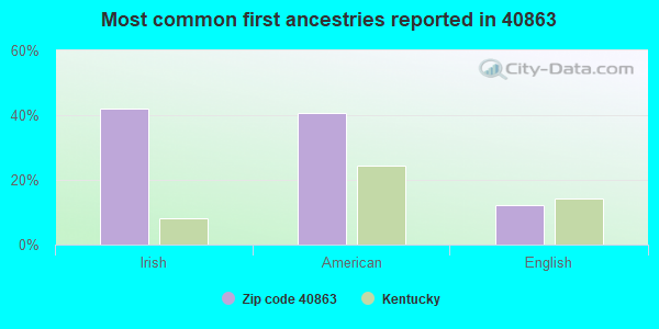 Most common first ancestries reported in 40863