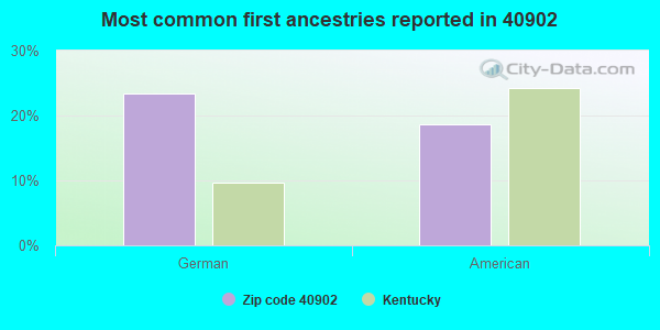 Most common first ancestries reported in 40902