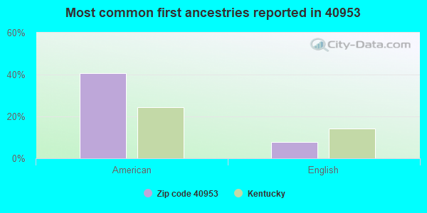 Most common first ancestries reported in 40953