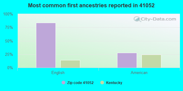 Most common first ancestries reported in 41052