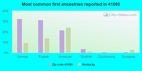 Most common first ancestries reported in 41080
