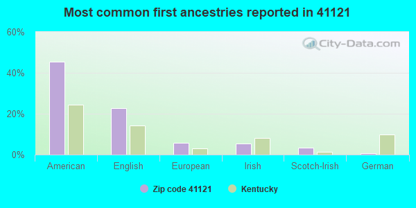 Most common first ancestries reported in 41121