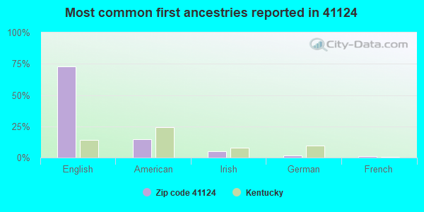 Most common first ancestries reported in 41124