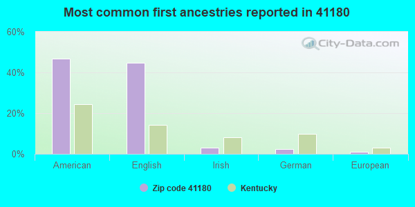 Most common first ancestries reported in 41180