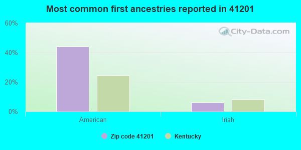 Most common first ancestries reported in 41201