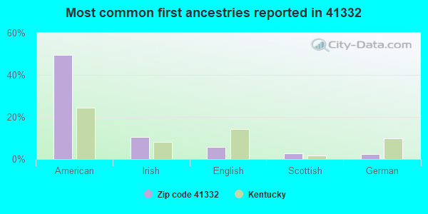 Most common first ancestries reported in 41332