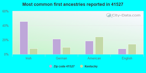 Most common first ancestries reported in 41527