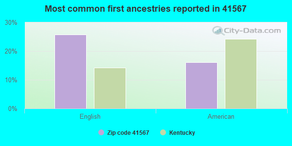 Most common first ancestries reported in 41567