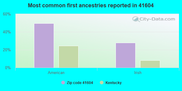 Most common first ancestries reported in 41604