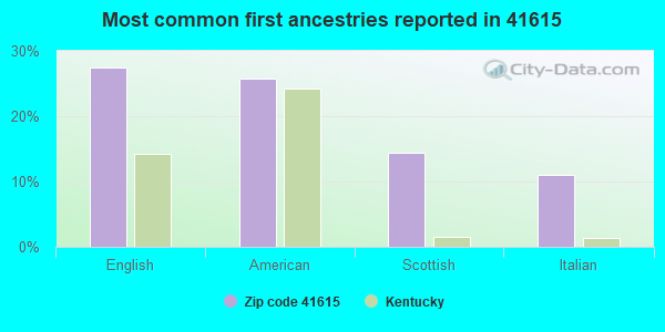 Most common first ancestries reported in 41615