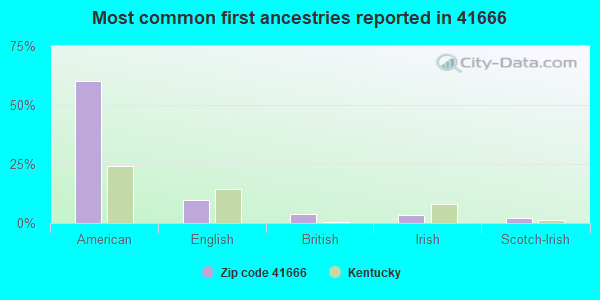 Most common first ancestries reported in 41666
