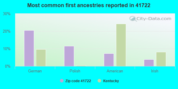 Most common first ancestries reported in 41722