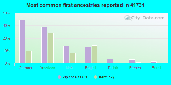 Most common first ancestries reported in 41731