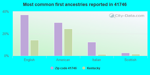 Most common first ancestries reported in 41746