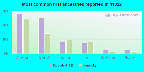 Most common first ancestries reported in 41822