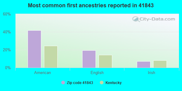 Most common first ancestries reported in 41843