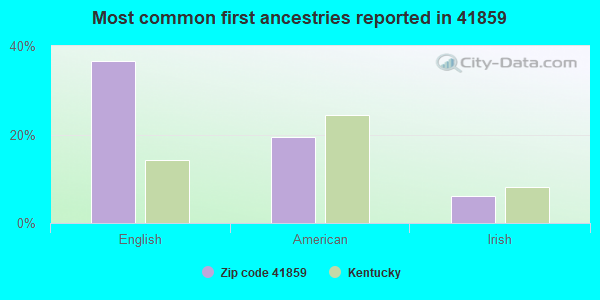 Most common first ancestries reported in 41859