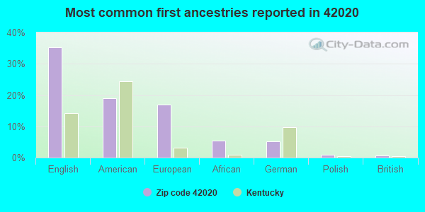 Most common first ancestries reported in 42020