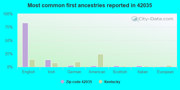 Most common first ancestries reported in 42035