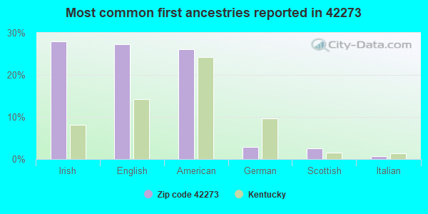 Most common first ancestries reported in 42273