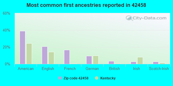 Most common first ancestries reported in 42458