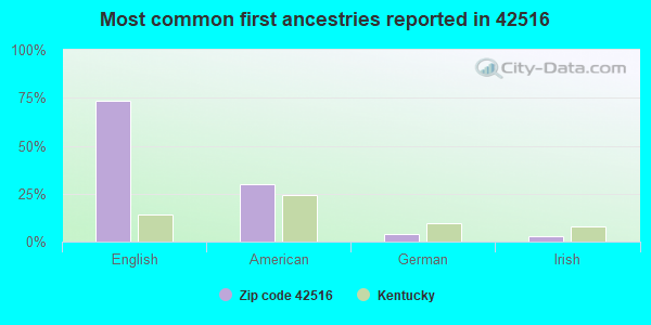 Most common first ancestries reported in 42516