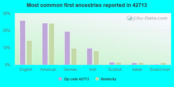 Most common first ancestries reported in 42713