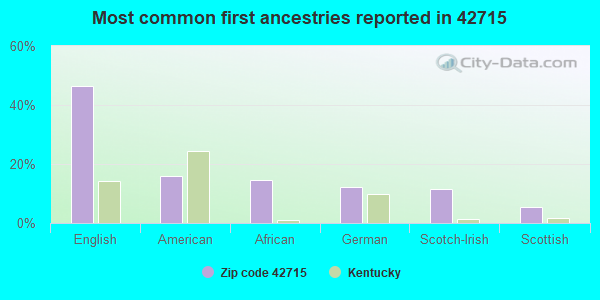 Most common first ancestries reported in 42715