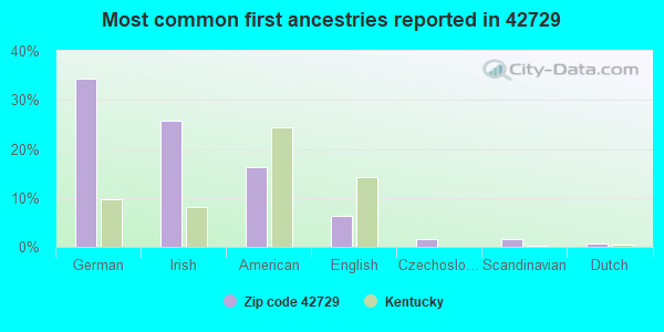 Most common first ancestries reported in 42729