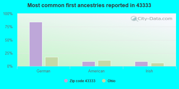 Most common first ancestries reported in 43333