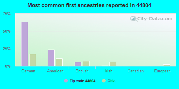 Most common first ancestries reported in 44804