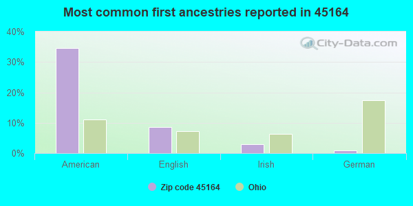 Most common first ancestries reported in 45164