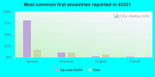Most common first ancestries reported in 45351