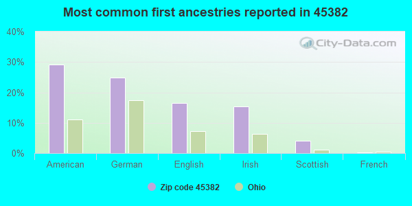 Most common first ancestries reported in 45382