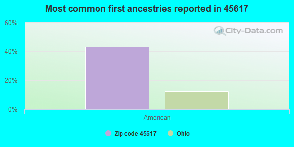 Most common first ancestries reported in 45617