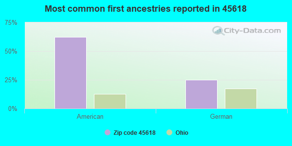 Most common first ancestries reported in 45618