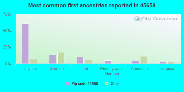 Most common first ancestries reported in 45658
