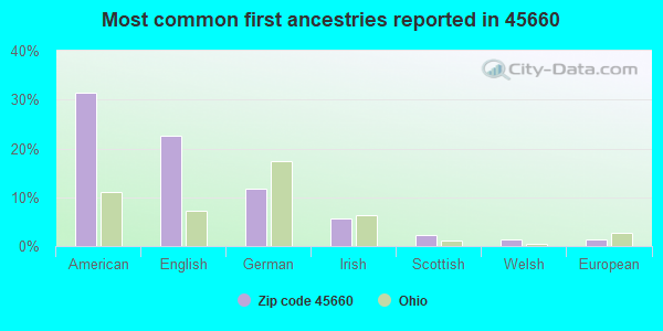 Most common first ancestries reported in 45660