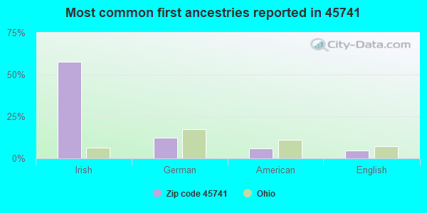 Most common first ancestries reported in 45741