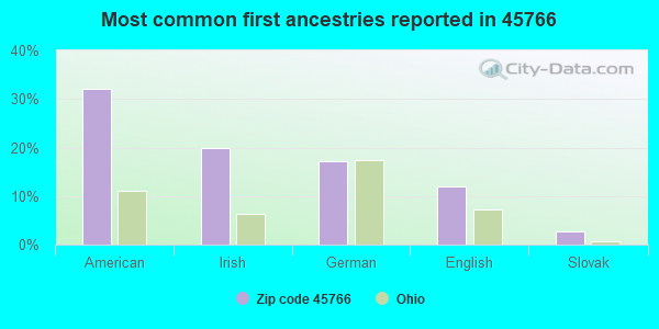 Most common first ancestries reported in 45766