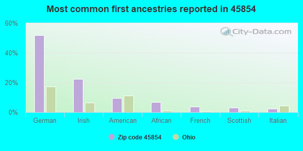 Most common first ancestries reported in 45854