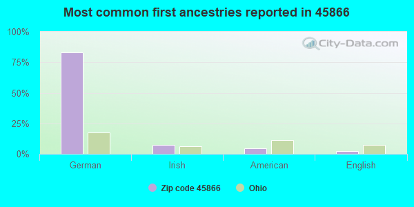 Most common first ancestries reported in 45866