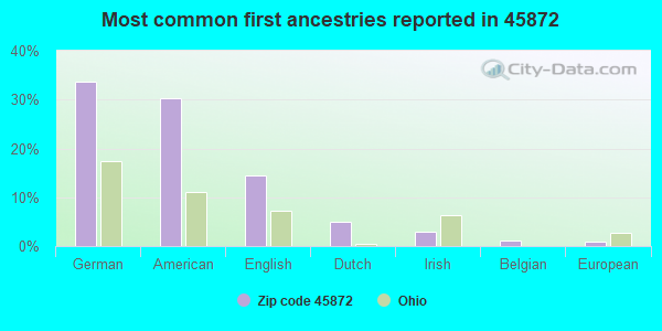 Most common first ancestries reported in 45872