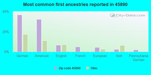Most common first ancestries reported in 45890