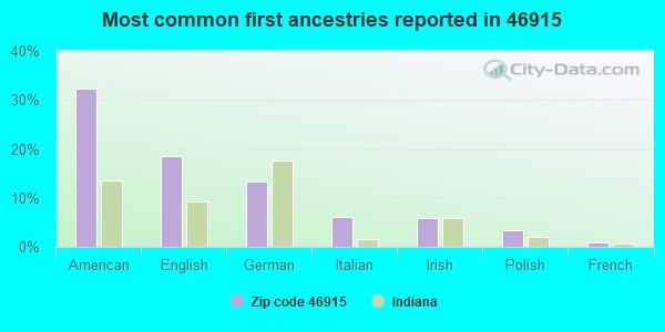 Most common first ancestries reported in 46915