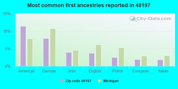 Most common first ancestries reported in 48197