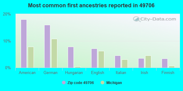 Most common first ancestries reported in 49706
