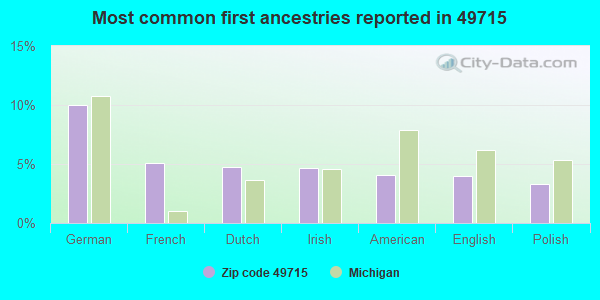 Most common first ancestries reported in 49715