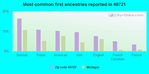 Most common first ancestries reported in 49721