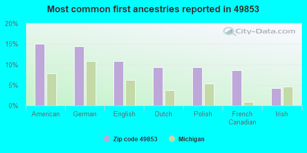 Most common first ancestries reported in 49853